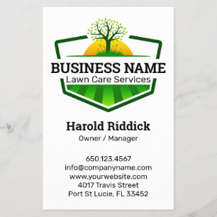 Flyer Logotipo de Cuidados com o Jardim de Paisagismo Mo