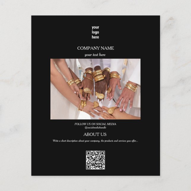 Flyer Logotipo de empresa joalharia Anúncios de Promocio (Frente)