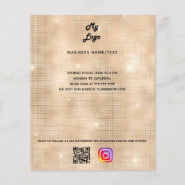 Flyer Logotipo de empresa qr código instagram ouro