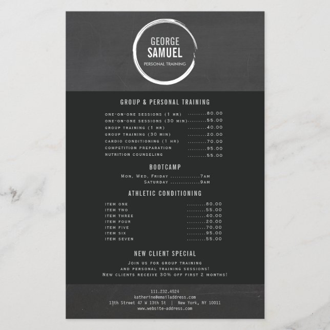 FLYER LOGOTIPO DE ESQUETE DO PERSONALIZADOR DO TREINADOR (Frente)