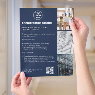 Flyer Logotipo de foto de negócios de arquitetura modern