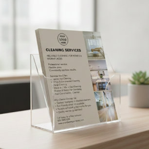 Flyer Logotipo de Foto de Serviços de Limpeza Modernos B