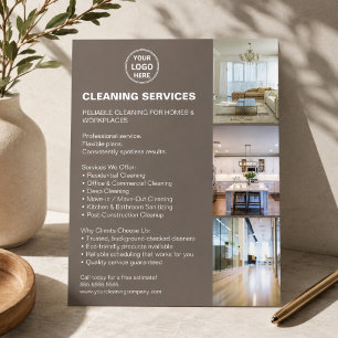 Flyer Logotipo de Foto de Serviços de Limpeza Modernos B