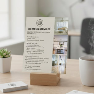 Flyer Logotipo de Foto de Serviços de Limpeza Neutra Mod
