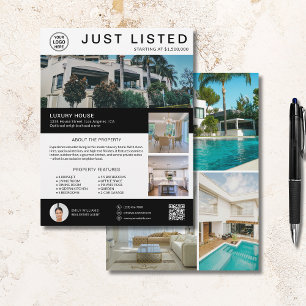 Flyer Logotipo de Foto QR de Casa de Imóvel à Venda