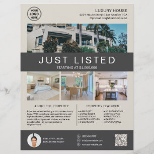 Flyer Logotipo de Foto QR Neutro de Casa de Imóvel à Ven