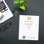 Flyer Logotipo de negócio qr código de texto personaliza<br><div class="desc">Fundo branco. Personalize e adicione o logotipo,  nome,  endereço,  texto,  seu próprio código QR. Você também pode adicionar texto no verso.</div>