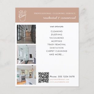 Flyer Logotipo de Serviços de Limpeza Promocional Modern