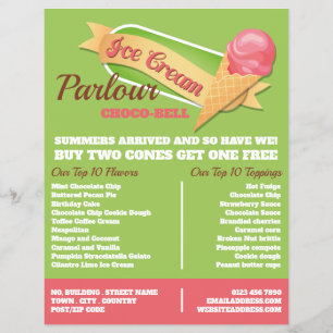 Flyer Logotipo de Sorvete, Propaganda de Sorveteria