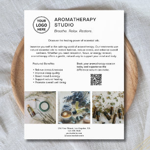 Flyer Logotipo de SPA de Aromaterapia QR Promocional Emp