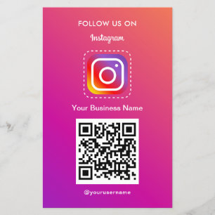 Flyer Logotipo do Instagram Profissional Siga-me o Códig