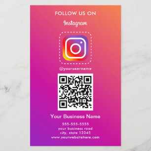Flyer Logotipo do Instagram Profissional Siga-me o Códig
