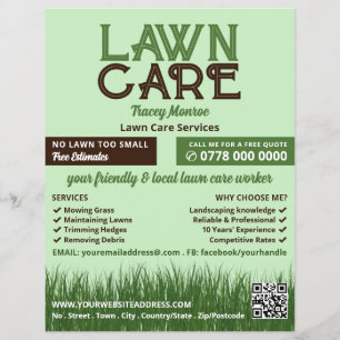 Flyer Logotipo do Lawn Care, Serviços de assistência a i