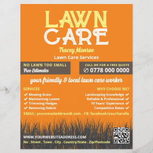 Flyer Logotipo do Lawn Care, Serviços de assistência a i