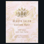 Flyer Logótipo do lotus de folha de ouro FAUX em mármore<br><div class="desc">note que este é um produto impresso sem FOLHA DE OURO REAL</div>