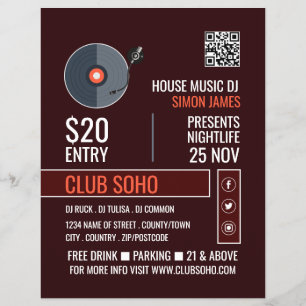 Flyer Logotipo do Player de Gravação, Anúncios DJ Profes