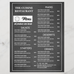 Flyer Logotipo do Restaurante Quadro Negro
