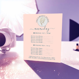 Flyer Logotipo do Salão de Beleza Cabeleireiro Rosa Azul