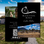 Flyer Logotipo equestre do rancho equestre<br><div class="desc">Logotipo do rancho de cavalos,  design de logotipo estável equestre,  marca para sua empresa de cavalos. Adicione suas fotos,  identificadores sociais,  etc em ambos os lados,  além do código QR.</div>