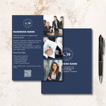 Logotipo Foto QR Azul Marinho Profissional Empresa