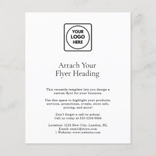 Flyer Logotipo Minimalista Branco   Negócios Simples e L