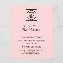 Flyer Logotipo Mínimo Rosa Esbranquiçado | Empresa limpa