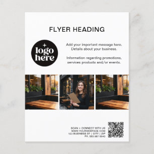 Flyer Logotipo Moderno de Fotos Personalizadas Código QR