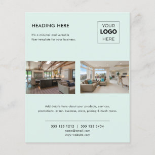 Flyer Logotipo Moderno de Negócios de Imóveis Promociona