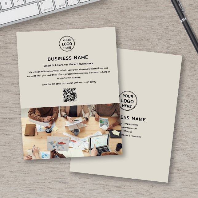 Flyer Logotipo moderno Foto QR Professional Business (Modern Logo Photo QR Professional Business Flyer)