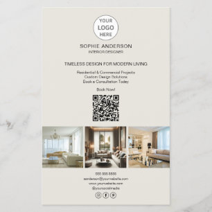 Flyer Logotipo moderno Foto QR Professional Business