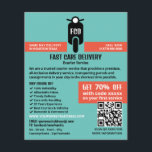 Flyer Logotipo Mopado de Courier, Anúncio de serviço de<br><div class="desc">Logotipo Moped de Courier,  Folheto de anúncio de serviço de correio pela Loja de Cartão de visita.</div>