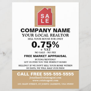 Flyer Logotipo para venda em casa, corretor, publicidade