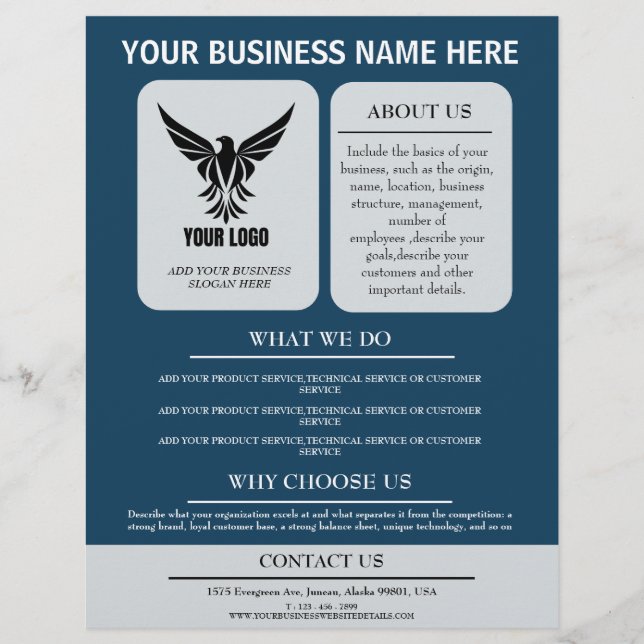 Flyer Logotipo personalizado Anúncio para novas empresas (Frente)