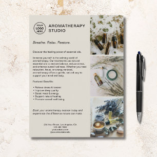 Flyer Logotipo Personalizado Aromaterapia Spa Promociona
