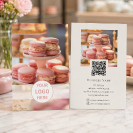 Flyer Logotipo Personalizado de Padaria Foto Código QR P