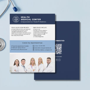 Flyer Logotipo personalizado Foto QR Médico da Clínica d