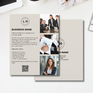 Flyer Logotipo Personalizado Foto QR Negócios Profission