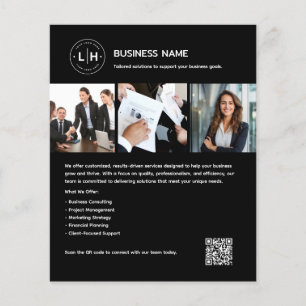 Flyer Logotipo Personalizado Foto QR Profissional Negóci