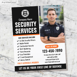Flyer Logotipo Personalizado Laranja da Empresa de Servi