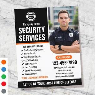 Flyer Logotipo Personalizado Laranja da Empresa de Servi