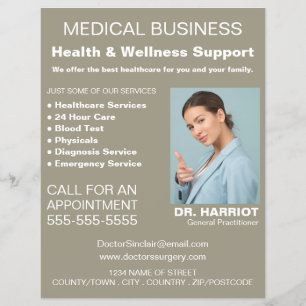 Flyer Logotipo Personalizado, Médico, Enfermeiro, Folhe