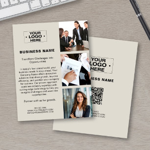 Flyer Logotipo Personalizado Moderno de Foto QR Empresar