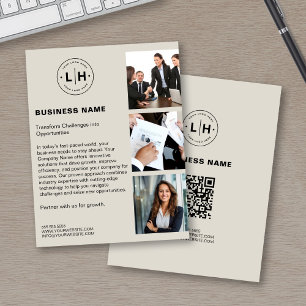 Flyer Logotipo personalizado moderno Foto QR Business