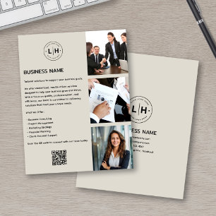 Flyer Logotipo Personalizado Moderno Foto QR Negócios