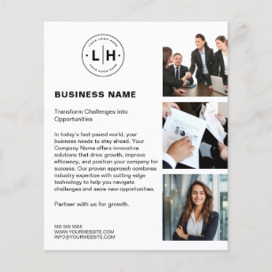 Flyer Logotipo personalizado moderno Foto White Business
