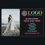 Flyer Logotipo rosa preto Fotografias Promo Pequena Empr<br><div class="desc">Folhetos de marketing preto, amarelo e rosa quente para sua pequena empresa personalizados com logotipo, fotos, código QR e texto personalizado. Folhetos promocionais personalizados para sua pequena empresa, talvez fotografia, paisagens, beleza, bem-estar e muito mais. Adicione fotos, endereço, mídia social, número de telefone e quaisquer informações que seus clientes e...</div>