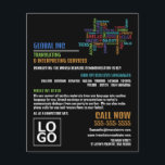 Flyer Logotipo, tradutor e intérprete<br><div class="desc">Logotipo,  Tradutor E Folhetos De Publicidade Intérprete Da Loja De Cartão de visita.</div>
