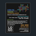 Flyer Logotipo, tradutor e intérprete<br><div class="desc">Logotipo,  Tradutor E Folhetos De Publicidade Intérprete Da Loja De Cartão de visita.</div>