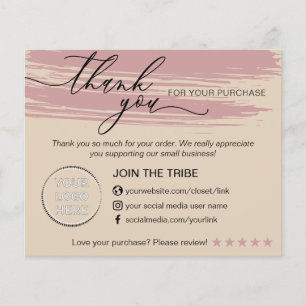 Flyer Loja Pequena Empresa Rosa Creme Obrigado