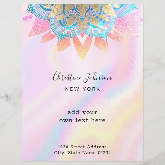 Flyer lotus pastel é um profissional de beleza (Frente)